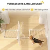 Haustierzaun, 5 Panel Barriere Mit Tür, Faltbar, Für Kleine & Mittelgroße Hunde, Kunststoff, Kohlenstoffstahl, Nylon, Weiß