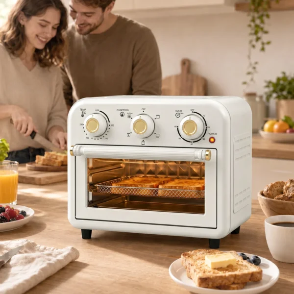 Heteluchtfriteuse 12 Liter Mini Oven Met Convectie, 5 Programma's, Bakplaat En Frituurmand, 1200 W, Vaatwasmachinebestendig