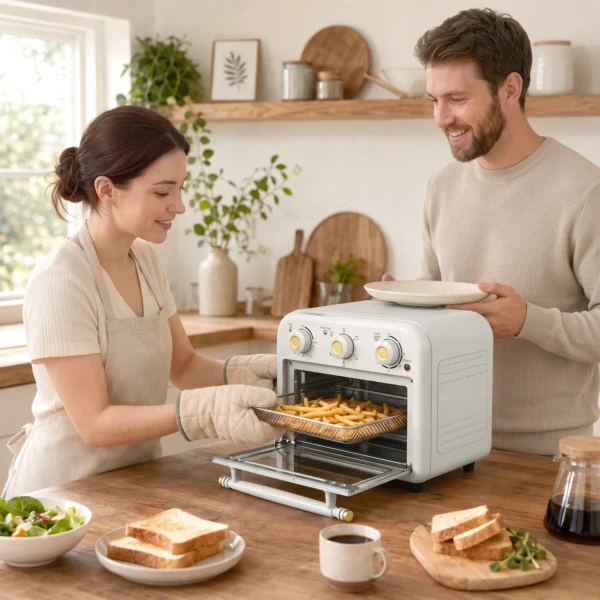 Heteluchtfriteuse 12 Liter Mini Oven Met Convectie, 5 Programma's, Bakplaat En Frituurmand, 1200 W, Vaatwasmachinebestendig