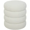 Hocker, Rond, Teddyfleece, Tot 120kg, Φ40x45H Cm, Wit