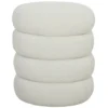 Hocker, Rond, Teddyfleece, Tot 120kg, Φ40x45H Cm, Wit