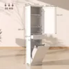 Hoge Badkamerkast Met Kantelbaar Wasvak, Smalle Badkamerkast 180cm Wit