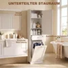 Hoge Badkamerkast Met Kantelbaar Wasvak, Smalle Badkamerkast 180cm Wit