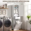Hoge Badkamerkast Met Kantelbaar Wasvak, Smalle Badkamerkast 180cm Wit