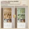 Hoge Badkamerkast Met Kantelbaar Wasvak, Smalle Badkamerkast 180cm Wit