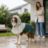 Hondenregenjas, Waterdichte & Ademende Verstelbare Regenjas Met Reflecterende Strepen Linnenopening Groen