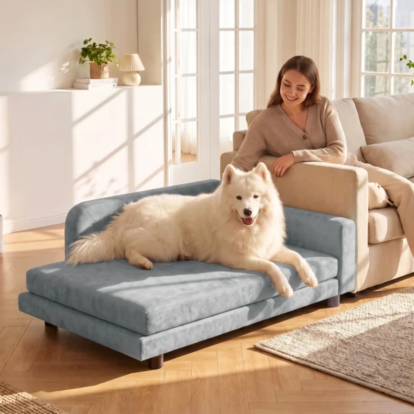 Hondensofa XL Orthopedisch Hondenbed Met Rugleuning Afneembaar Kussen Voor Grote Honden Onder De 35 Kg
