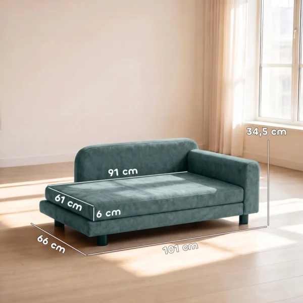 Hondensofa XL Orthopedisch Hondenbed Met Rugleuning Afneembaar Kussen Voor Grote Honden Onder De 35 Kg