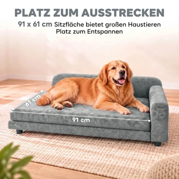 Hondensofa XL Orthopedisch Hondenbed Met Rugleuning Afneembaar Kussen Voor Grote Honden Onder De 35 Kg