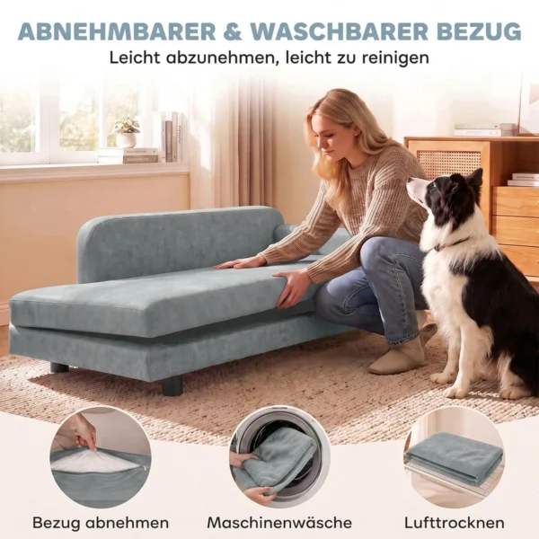 Hondensofa XL Orthopedisch Hondenbed Met Rugleuning Afneembaar Kussen Voor Grote Honden Onder De 35 Kg
