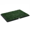 Hondentoilet 76 X 50,5 Cm Hondentoilet Met 1 Wasbaar Kunstgras Puppytoilet Voor Honden Voor Balkon Thuis Zwart+Groen