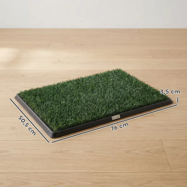 Hondentoilet 76 X 50,5 Cm Hondentoilet Met 1 Wasbaar Kunstgras Puppytoilet Voor Honden Voor Balkon Thuis Zwart+Groen