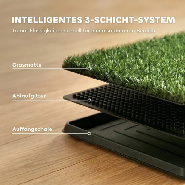Hondentoilet 76 X 50,5 Cm Hondentoilet Met 1 Wasbaar Kunstgras Puppytoilet Voor Honden Voor Balkon Thuis Zwart+Groen