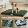 Hondentoilet 76 X 50,5 Cm Hondentoilet Met 1 Wasbaar Kunstgras Puppytoilet Voor Honden Voor Balkon Thuis Zwart+Groen