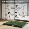 Hondentoilet 76 X 50,5 Cm Hondentoilet Met 1 Wasbaar Kunstgras Puppytoilet Voor Honden Voor Balkon Thuis Zwart+Groen