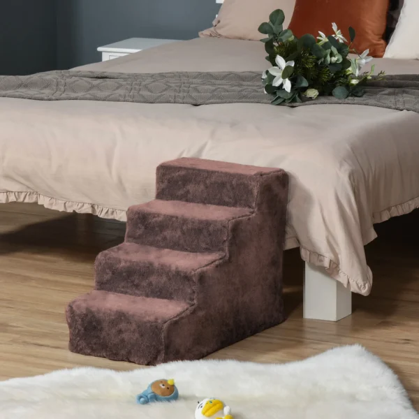 Hondentrap 4 traps Afneembare Hoes Voor Kleine Honden 44 Cm Bruin