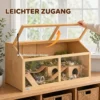 Houten Hamsterkooi 100 X 52 X 50 Cm Grote Knaagdierkooi Met Opbergruimte Klapdak Acrylraam Ventilatieopening Platform