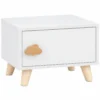 Houten Kindernachtkastje Met Opbergvak, Bijzettafel Voor Slaap En Woonkamer, Wit
