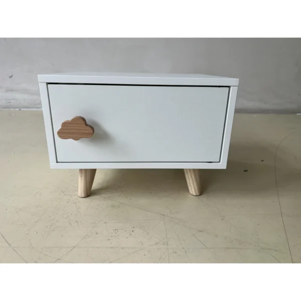 Houten Kindernachtkastje Met Opbergvak, Bijzettafel Voor Slaap En Woonkamer, Wit