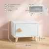 Houten Kindernachtkastje Met Opbergvak, Bijzettafel Voor Slaap En Woonkamer, Wit