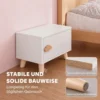 Houten Kindernachtkastje Met Opbergvak, Bijzettafel Voor Slaap En Woonkamer, Wit