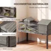 Houten Schildpaddenverblijf Met 2 Verdiepingen, Schildpaddenverblijf Met 2 Hoofdhuizen, Acrylvenster, Klapdak, Uittrekbare Bak, Grijs