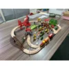Houten Treinset 91 Delen Treinset Met Kraan, Treinen, Bouwvoertuigen, Rails Brug Voor Kinderen Vanaf 3 Jaar