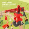 Houten Treinset 91 Delen Treinset Met Kraan, Treinen, Bouwvoertuigen, Rails Brug Voor Kinderen Vanaf 3 Jaar