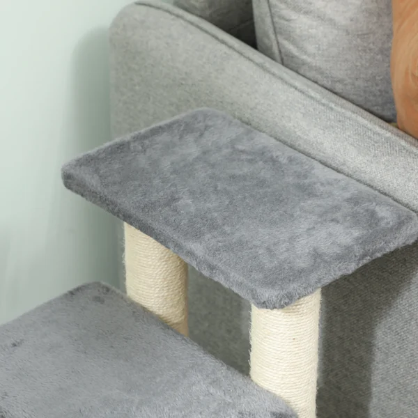 Hundetreppe 4 Stufen 68 Cm Hoch Verstellbar Haustiertreppe Für Kleine Hunde Katzentreppe Sisal Kratzbäumen, Spielball