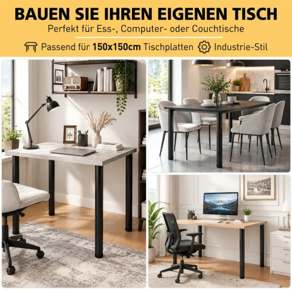Industriële Tafelpoten En Metalen Tafelvoeten Met Schroeven In Zwart