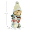 Kabouter Met Sneeuwpop, Tuinkabouter, 4 LED's, Op Batterijen, 25 X 18 X 45,5 Cm