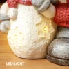 Kabouter Met Sneeuwpop, Tuinkabouter, 4 LED's, Op Batterijen, 25 X 18 X 45,5 Cm