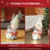 Kabouter Met Sneeuwpop, Tuinkabouter, 4 LED's, Op Batterijen, 25 X 18 X 45,5 Cm