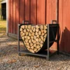 Kaminhoutrek 47,5 X 33 X 44cm Verhoogd Brandhoutrek Met Canvas Draagtas Tot 50 Kg Indoor Outdoor