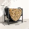 Kaminhoutrek 47,5 X 33 X 44cm Verhoogd Brandhoutrek Met Canvas Draagtas Tot 50 Kg Indoor Outdoor