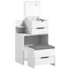 Kaptafel Met Spiegel En Kruk Met Klapspiegel, Make uptafel Met Lades, Wit