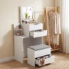Kaptafel Met Spiegel En Kruk Met Klapspiegel, Make uptafel Met Lades, Wit
