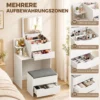Kaptafel Met Spiegel En Kruk Met Klapspiegel, Make uptafel Met Lades, Wit
