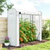 Kas Met Netramen En Oprolbare Deur, Stalen Foliekas 200 X 75 X 188 Cm Wit