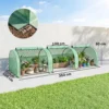 Kas, Winterbestendig Foliekas Met Oprolbare Ritssluiting Deur 350 X 100 X 80 Cm Groen