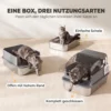 Kattenbak Van Roestvrij Staal Met Afneembaar Deksel XL 92L Voor Grote Katten 3 In 1 Met Schep Hoge Randen