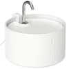 Kattenfontein 2,2L Keramische Drinkfontein Met 4 voudig Filtersysteem 2 Modi 1 Filter & Schuim Ultrastille Pomp, BPA vrij