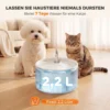 Kattenfontein 2,2L Keramische Drinkfontein Met 4 voudig Filtersysteem 2 Modi 1 Filter & Schuim Ultrastille Pomp, BPA vrij