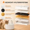 Kattenfontein 2,2L Keramische Drinkfontein Met 4 voudig Filtersysteem 2 Modi 1 Filter & Schuim Ultrastille Pomp, BPA vrij