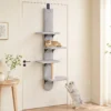Kattenklimwand Voor De Deur Wandkrabpaal Met Sisal krabstam In Lichtgrijs