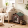 Katzenhaus Isolierte Katzenhütte Mit Kissen Eingang 44 X 42 X 45cm Wasserabweisend Oxford Stoff Erhöht