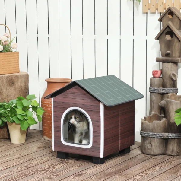 Katzenhaus Isolierte Katzenhütte Mit Kissen Eingang 44 X 42 X 45cm Wasserabweisend Oxford Stoff Erhöht