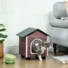 Katzenhaus Isolierte Katzenhütte Mit Kissen Eingang 44 X 42 X 45cm Wasserabweisend Oxford Stoff Erhöht