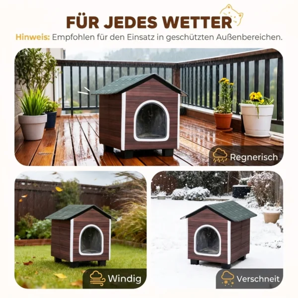 Katzenhaus Isolierte Katzenhütte Mit Kissen Eingang 44 X 42 X 45cm Wasserabweisend Oxford Stoff Erhöht