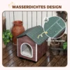 Katzenhaus Isolierte Katzenhütte Mit Kissen Eingang 44 X 42 X 45cm Wasserabweisend Oxford Stoff Erhöht